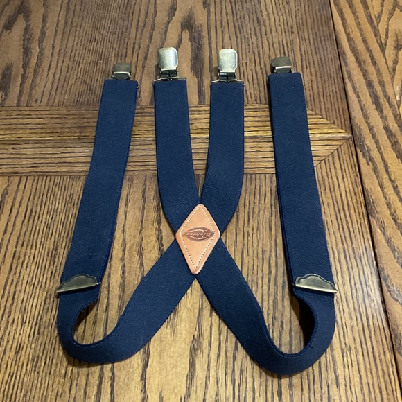 Dickies Other - Dickies navy blue Suspenders with Brown Accent